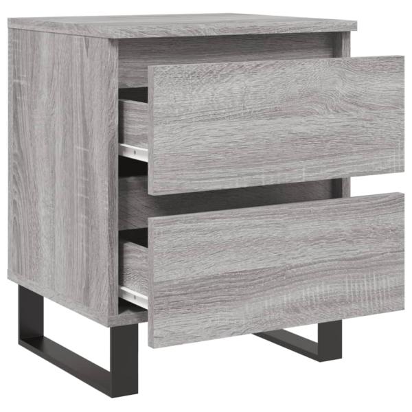 Nachttische 2 Stk. Grau Sonoma 40x35x50 cm Holzwerkstoff
