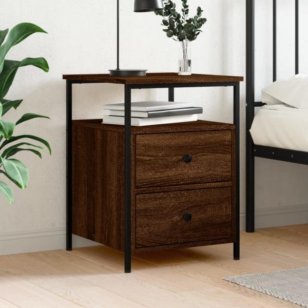 ARDEBO.de - Nachttisch Braun Eichen-Optik 44x45x60 cm Holzwerkstoff