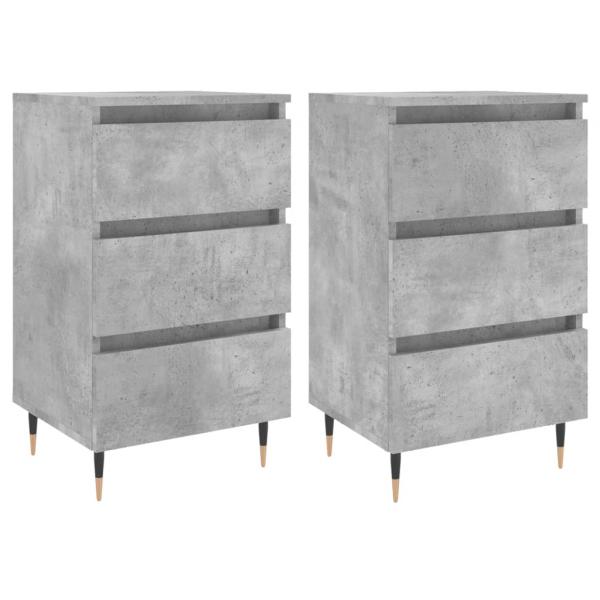 Nachttische 2 Stk. Betongrau 40x35x69 cm Holzwerkstoff
