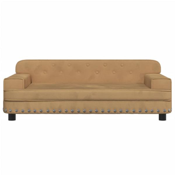 Hundebett Braun 90x53x30 cm Samt
