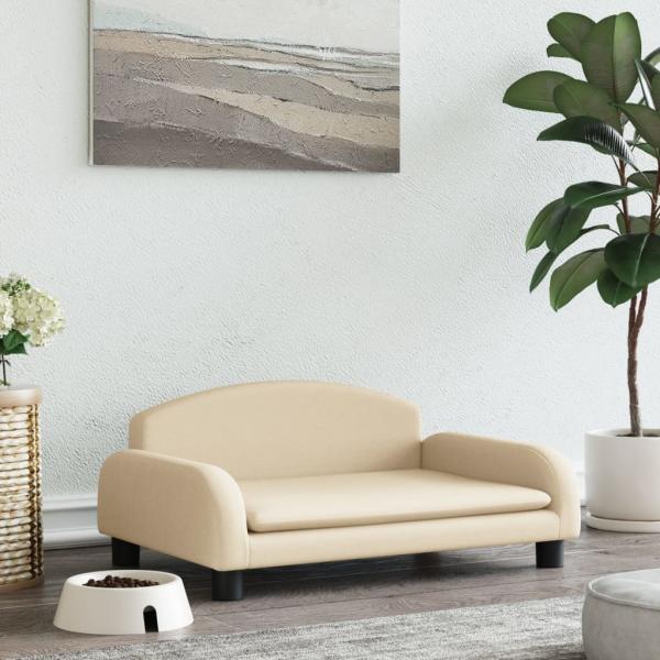 ARDEBO.de - Hundebett Creme 70x45x30 cm Stoff
