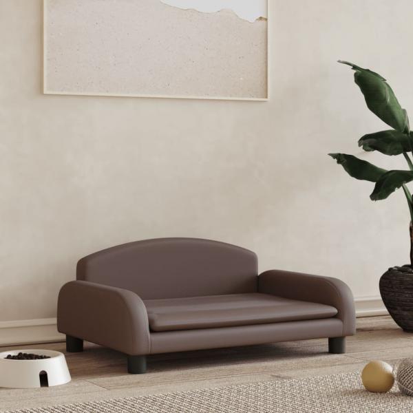 ARDEBO.de - Hundebett Braun 70x45x30 cm Kunstleder