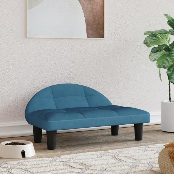 ARDEBO.de - Hundebett Blau 70x52x30 cm Samt