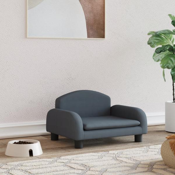 ARDEBO.de - Hundebett Dunkelgrau 50x40x30 cm Stoff