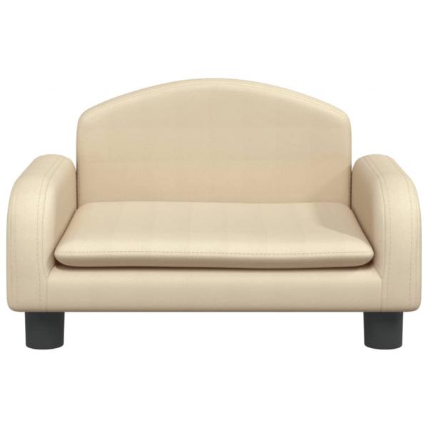 Hundebett Creme 50x40x30 cm Stoff
