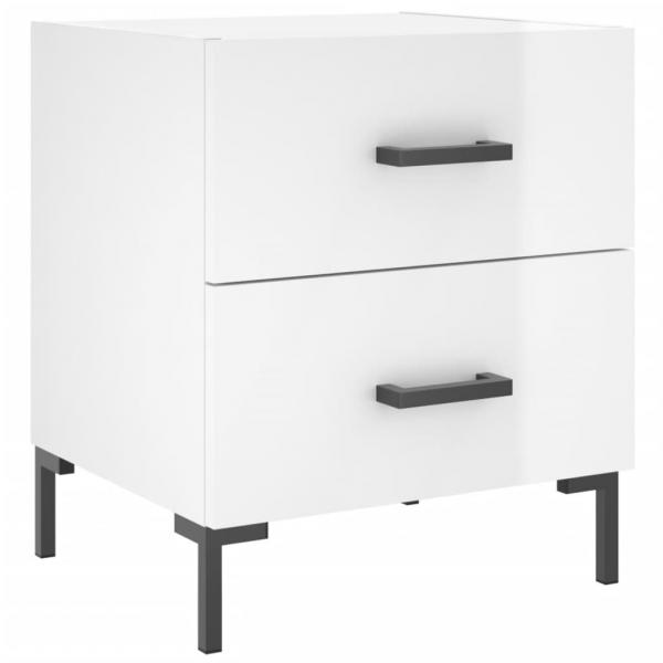 Nachttische 2 Stk. Hochglanz-Weiß 40x35x47,5 cm Holzwerkstoff