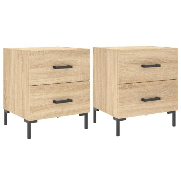 Nachttische 2 Stk. Sonoma-Eiche 40x35x47,5 cm Holzwerkstoff