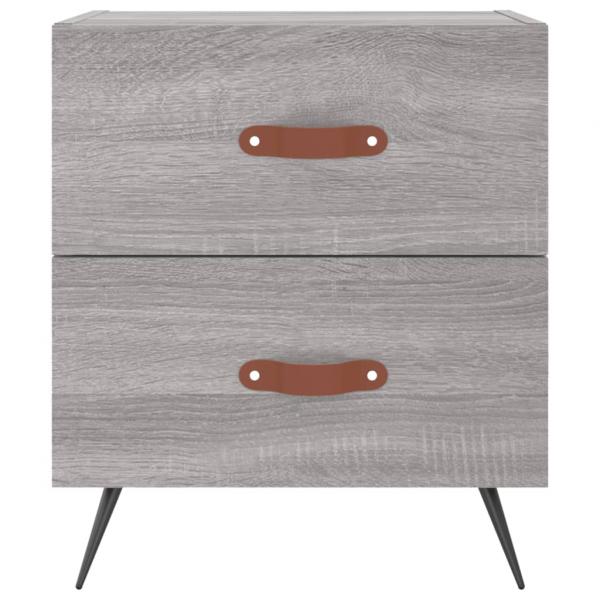 Nachttische 2 Stk. Grau Sonoma 40x35x47,5 cm Holzwerkstoff