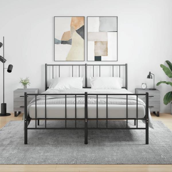 ARDEBO.de - Nachttische 2 Stk. Grau Sonoma 40x35x47,5 cm Holzwerkstoff