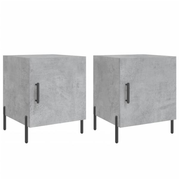 Nachttische 2 Stk. Betongrau 40x40x50 cm Holzwerkstoff