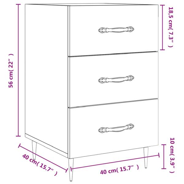 Nachttisch Betongrau 40x40x66 cm Holzwerkstoff