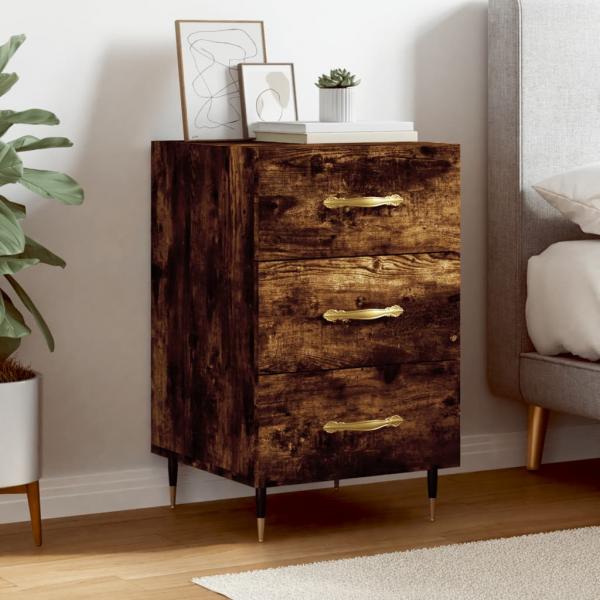 ARDEBO.de - Nachttisch Räuchereiche 40x40x66 cm Holzwerkstoff