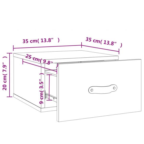 Wand-Nachttisch Betongrau 35x35x20 cm