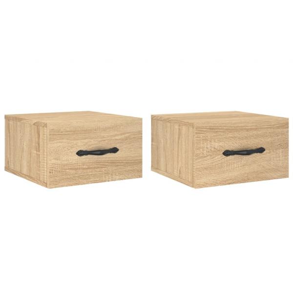 Wand-Nachttische 2 Stk. Sonoma-Eiche 35x35x20 cm