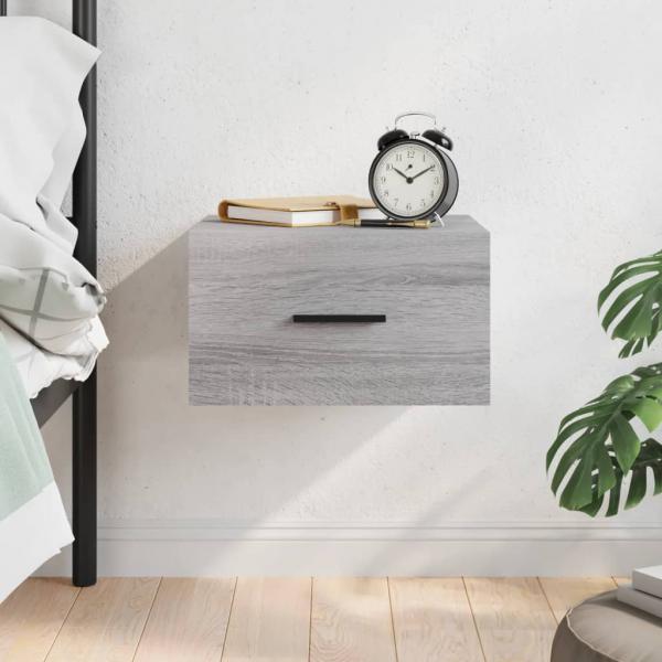 ARDEBO.de - Wand-Nachttisch Grau Sonoma 35x35x20 cm