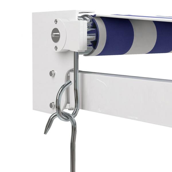 Markise Einziehbar Blau und Weiß 3,5x2,5 m Stoff und Aluminium