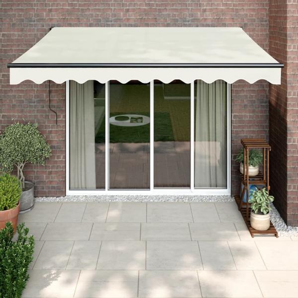 ARDEBO.de - Markise Einziehbar Creme 3x2,5 m Stoff und Aluminium