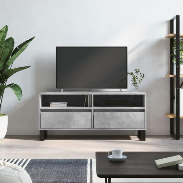 ARDEBO.de - TV-Schrank Betongrau 100x34,5x44,5 cm Holzwerkstoff