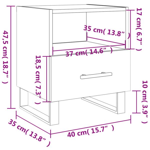 Nachttisch Betongrau 40x35x47,5 cm Holzwerkstoff