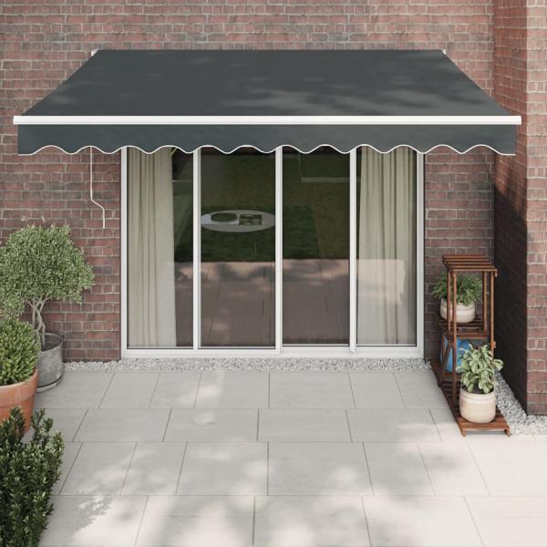ARDEBO.de - Markise Einziehbar Anthrazit 3,5x2,5 m Stoff und Aluminium