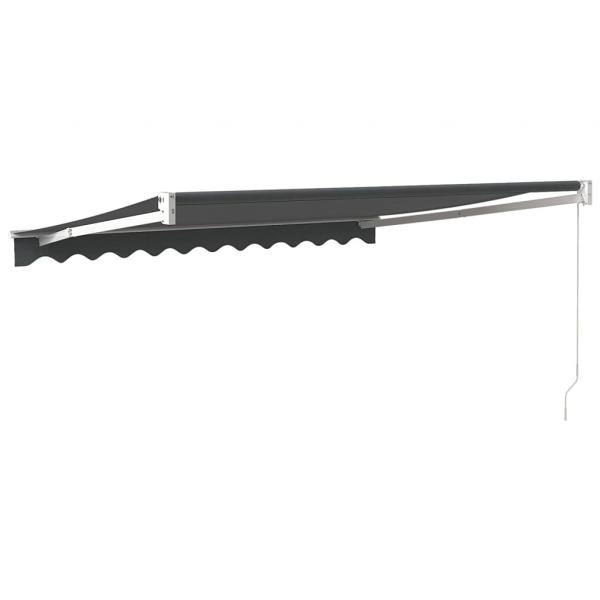 Markise Einziehbar Anthrazit 3,5x2,5 m Stoff und Aluminium