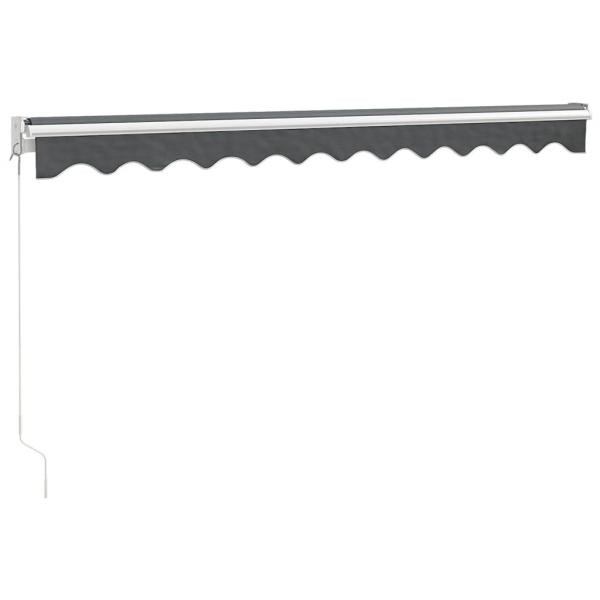 Markise Einziehbar Anthrazit 3,5x2,5 m Stoff und Aluminium