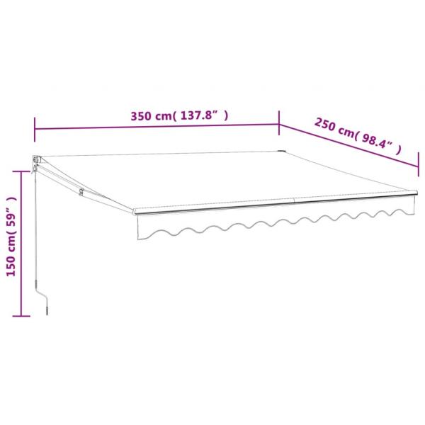 Markise Einziehbar Anthrazit 3,5x2,5 m Stoff und Aluminium