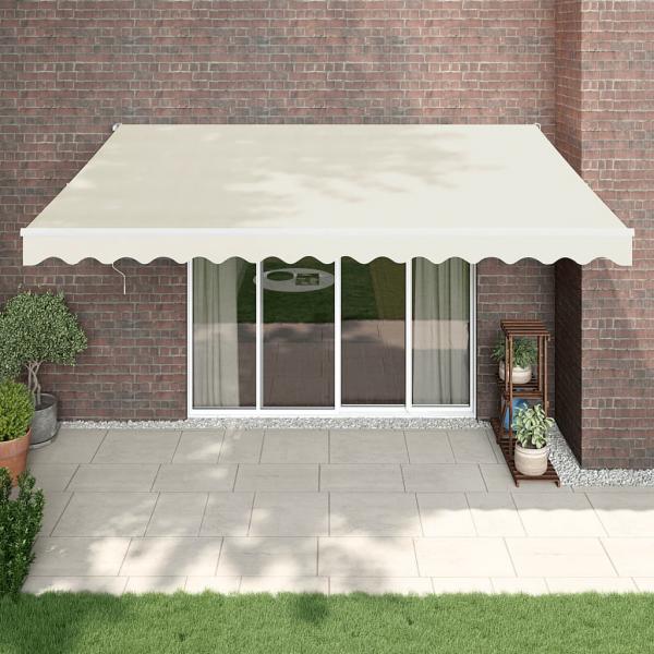 ARDEBO.de - Markise Einziehbar Creme 4,5x3 m Stoff und Aluminium