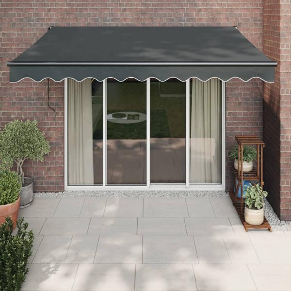 ARDEBO.de - Markise Einziehbar Anthrazit 3,5x2,5 m Stoff und Aluminium