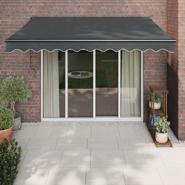 ARDEBO.de - Markise Einziehbar Anthrazit 3x2,5 m Stoff und Aluminium