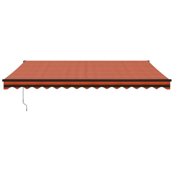 Markise Einziehbar Orange und Braun 4x3 m Stoff und Aluminium