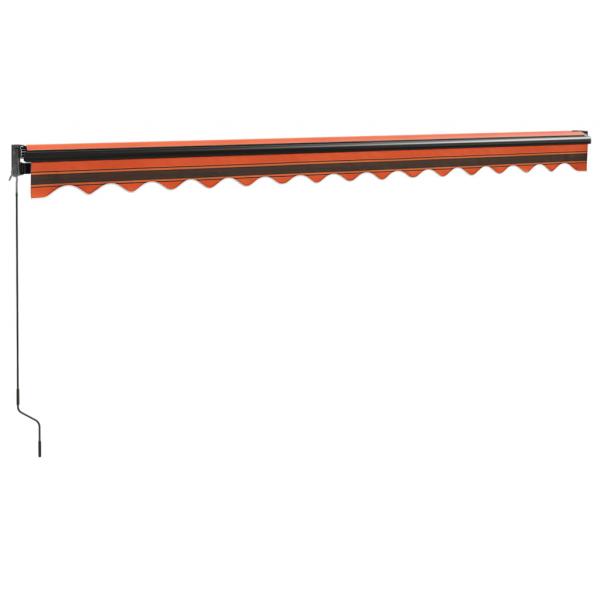 Markise Einziehbar Orange und Braun 4x3 m Stoff und Aluminium