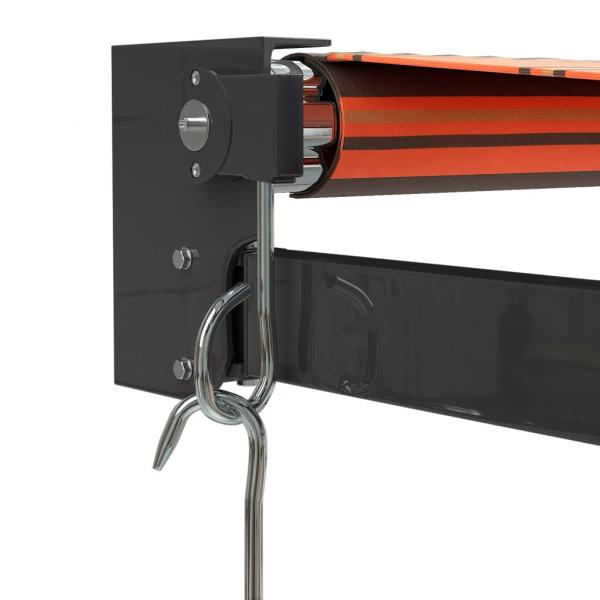 Markise Einziehbar Orange und Braun 4x3 m Stoff und Aluminium
