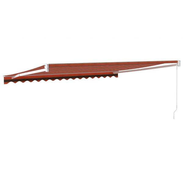 Markise Einziehbar Orange und Braun 4,5x3 m Stoff und Aluminium