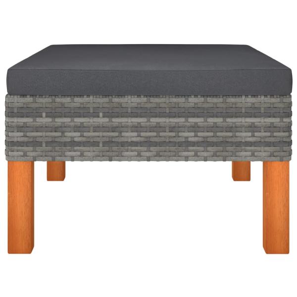 9-tlg. Garten-Lounge-Set Poly Rattan und Eukalyptusholz Grau