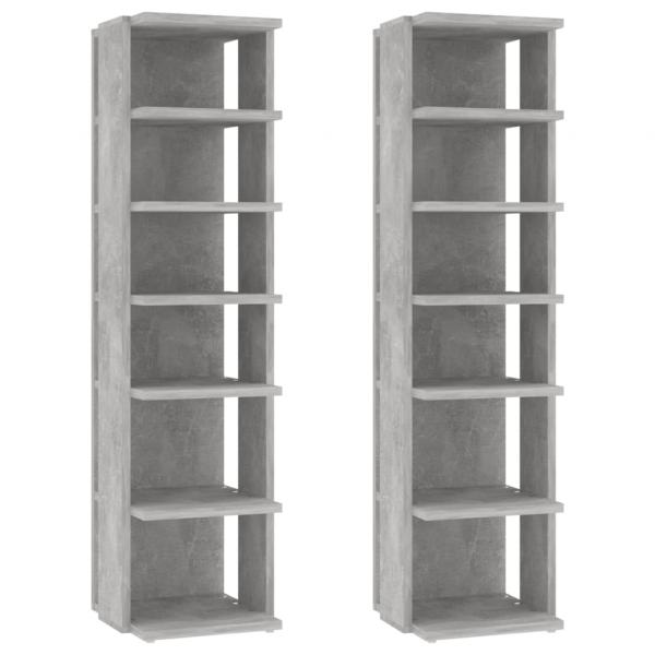 Schuhschränke 2 Stk. Betongrau 27,5x27x102 cm