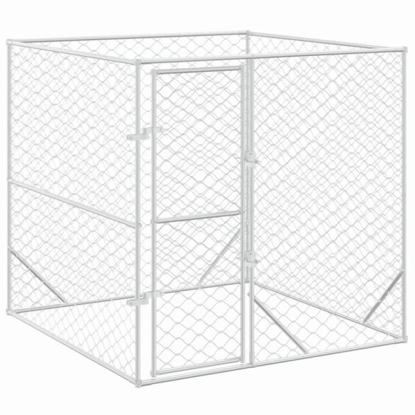 Outdoor-Hundezwinger Silbern 2x2x2 m Verzinkter Stahl