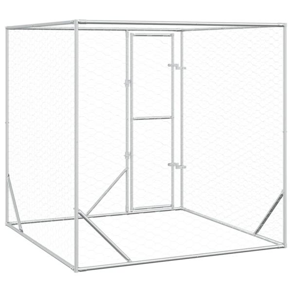 Outdoor-Hundezwinger Silbern 2x2x2 m Verzinkter Stahl