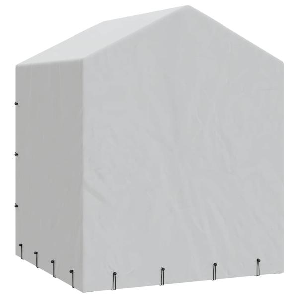 Outdoor-Hundezwinger mit Dach Silber 2x2x2,5 m Verzinkter Stahl