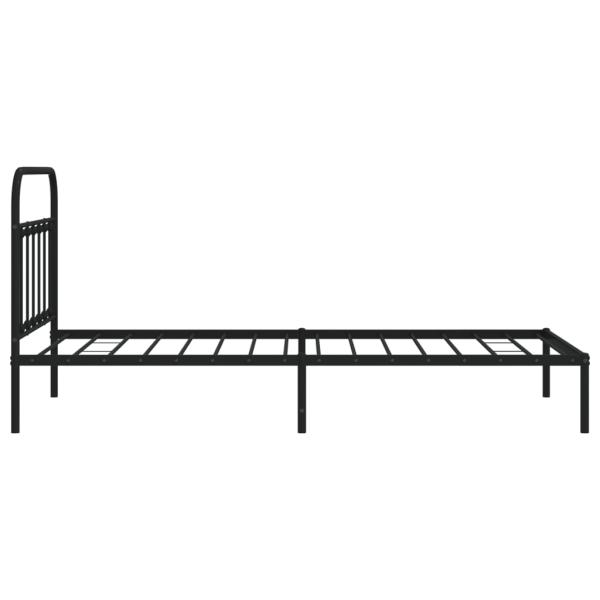 ARDEBO.de - Bettgestell mit Kopfteil Metall Schwarz 107x203 cm