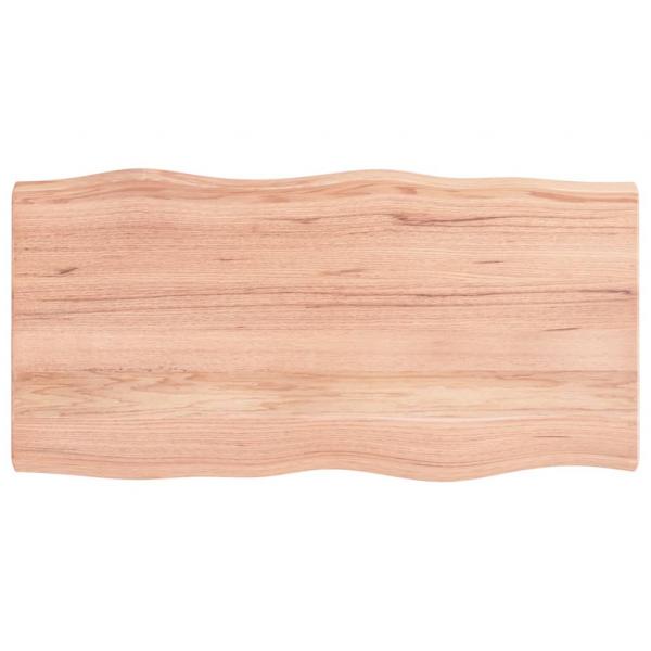 Tischplatte 100x50x(2-4) cm Massivholz Behandelt Baumkante