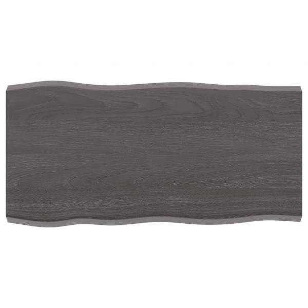 Tischplatte 80x40x(2-4) cm Massivholz Behandelt Baumkante