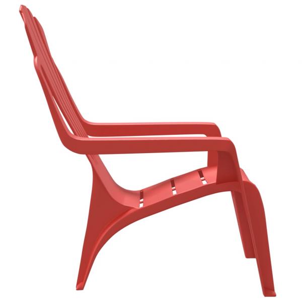 Kinder-Gartenstühle 2 Stk. Rot 37x34x44 cm PP Holzoptik