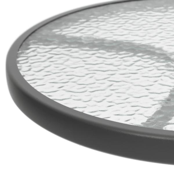 3-tlg. Garten-Essgruppe Schwarz Stahl