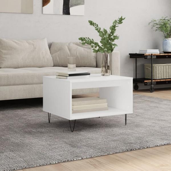 ARDEBO.de - Couchtisch Weiß 60x50x40 cm Holzwerkstoff