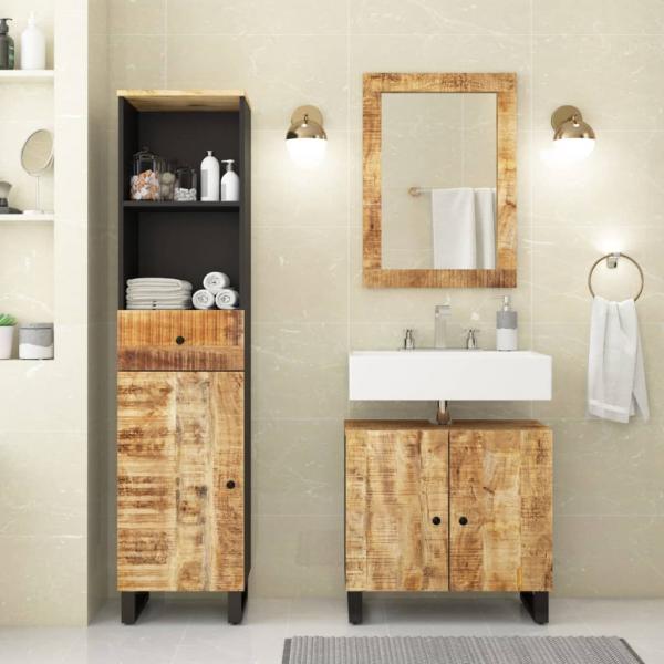 ARDEBO.de - 3-tlg. Badmöbel-Set Massivholz Mango