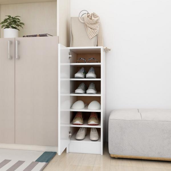 ARDEBO.de - Schuhschrank Weiß 32x35x92 cm Holzwerkstoff