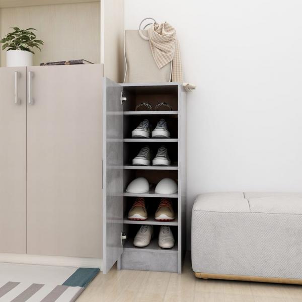 ARDEBO.de - Schuhschrank Betongrau 32x35x92 cm Holzwerkstoff