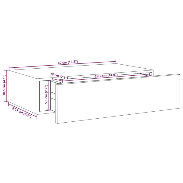 Wandregale mit Schubladen 2 Stk. Schwarz 40x23,5x10 cm MDF