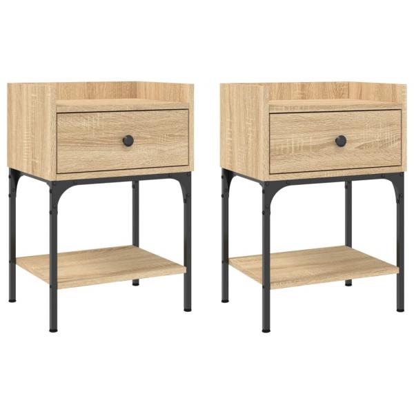 Nachttische 2 Stk. Sonoma-Eiche 40,5x31x60 cm Holzwerkstoff